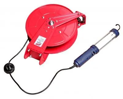 Лампа переносная на катушке с заземлением 15м провод 2мм JTC