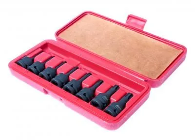 Набор головок торцевых 1/2" TORX (Т25-Т60) ударных L=60мм 9 предметов в кейсе JTC