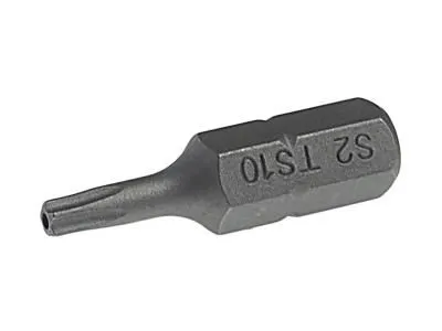 Бита TORX TS10Hх25мм 1/4" 5-ти гранная с отверстием JTC
