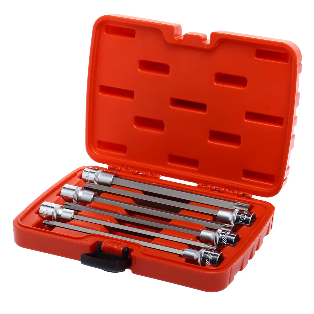 Набор головок торцевых и насадок 1/2" 6-ти гранных T40-T70 удлиненные 6 предметов в кейсе JTC купить