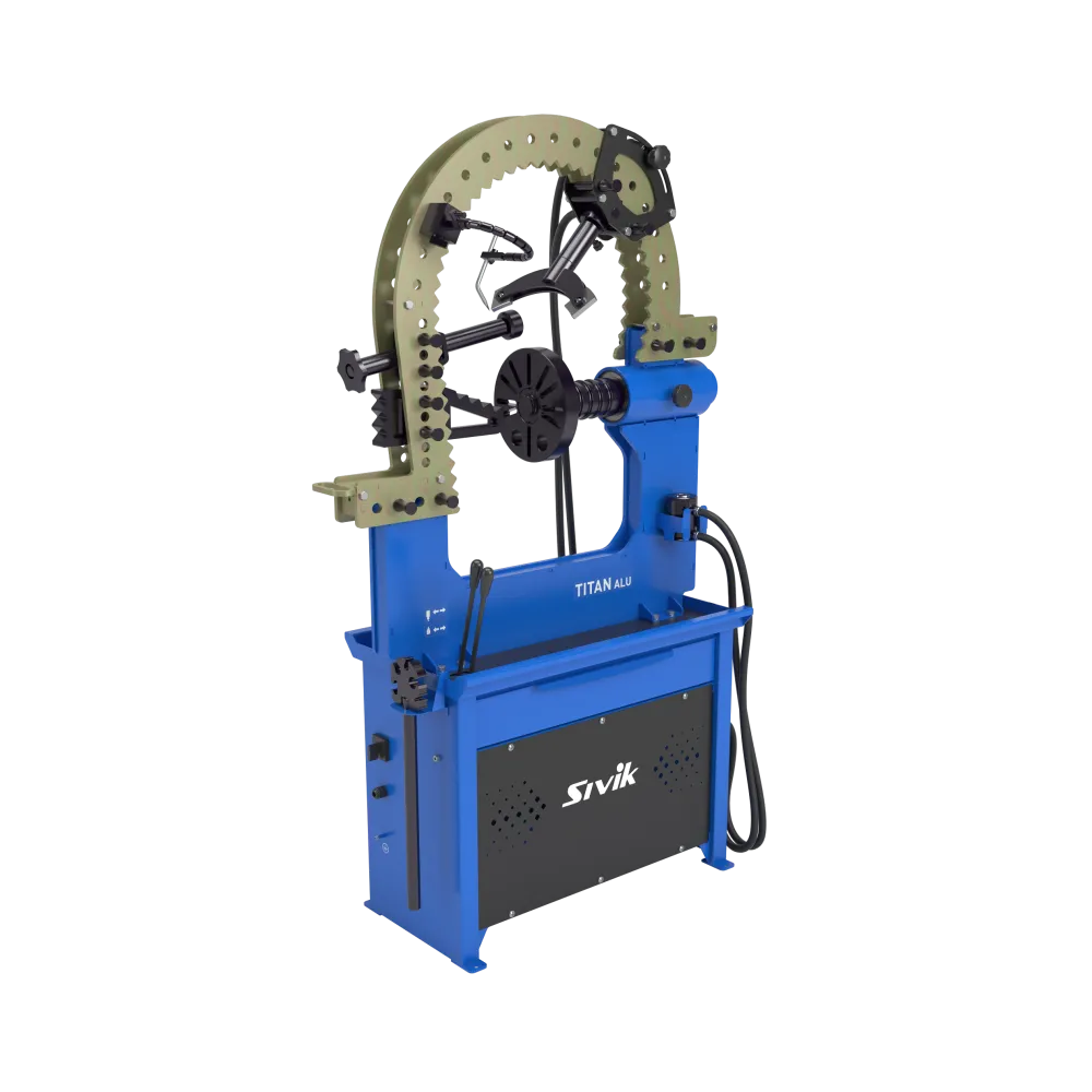 Стенд для правки автомобильных дисков Титан ALU Компакт Синий RAL5017