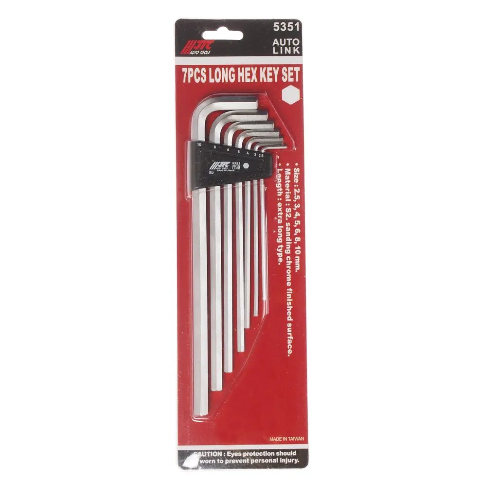 Набор ключей шестигранных 2.5-10мм Г-образных экстрадлинных 7 предметов JTC купить