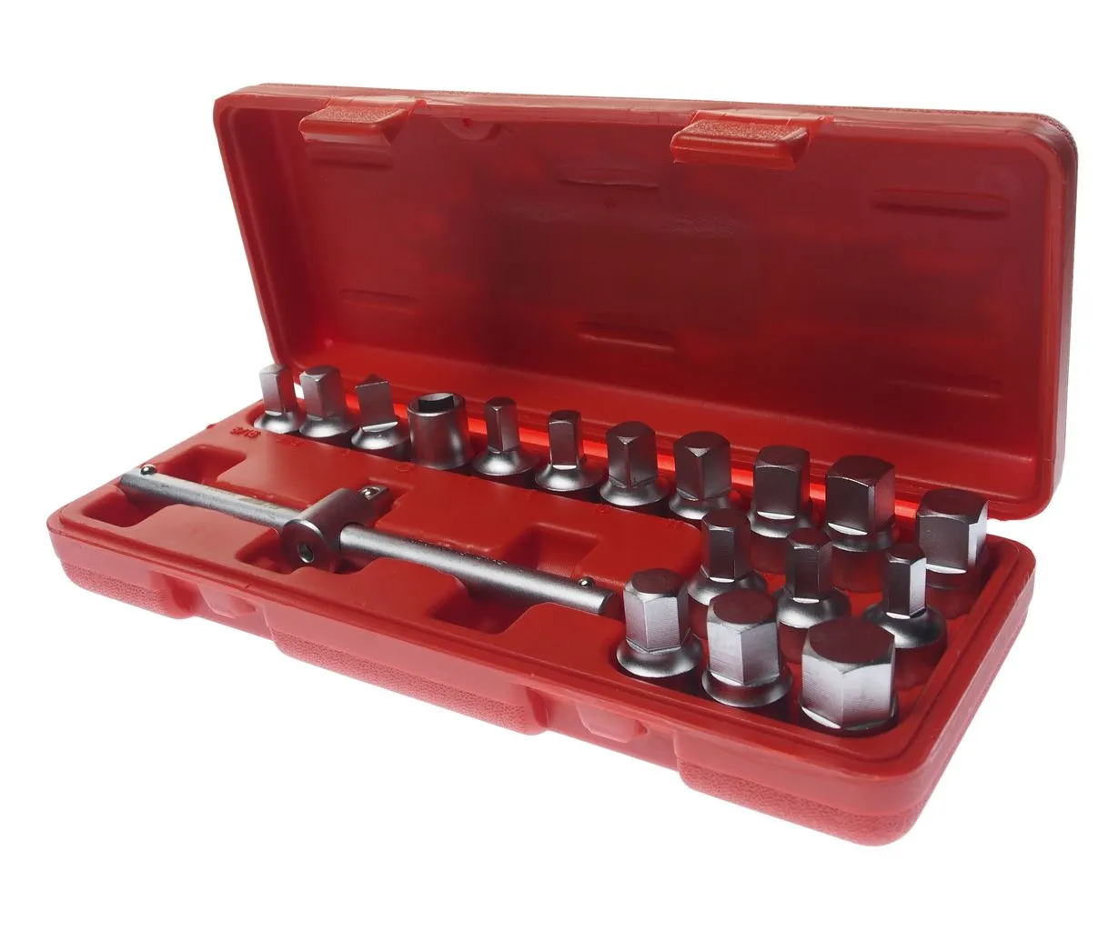 Набор головок для отворачивания масляных пробок 18 предметов JTC купить